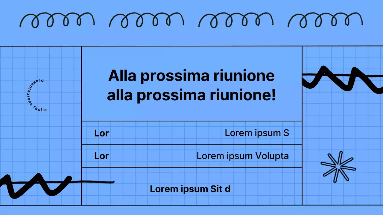 Materiale per riunioni kitsch in blu