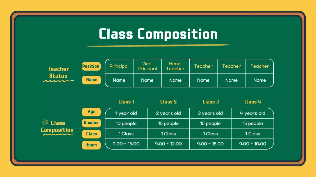 노란색 심플한 유치원 초대장 프레젠테이션