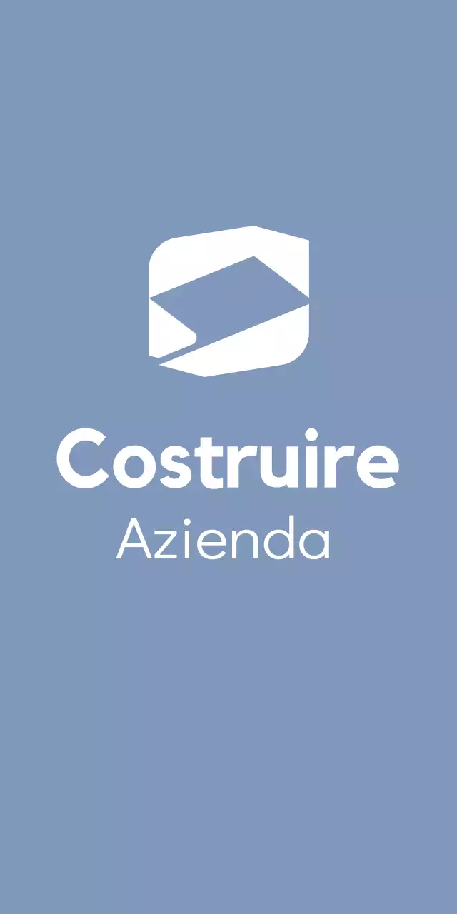 Logo aziendale con forme semplici e geometriche in bianco