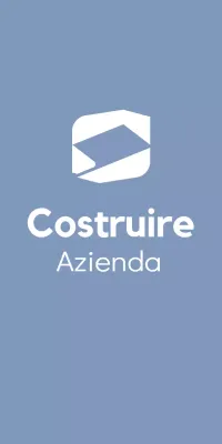 Logo aziendale con forme semplici e geometriche in bianco