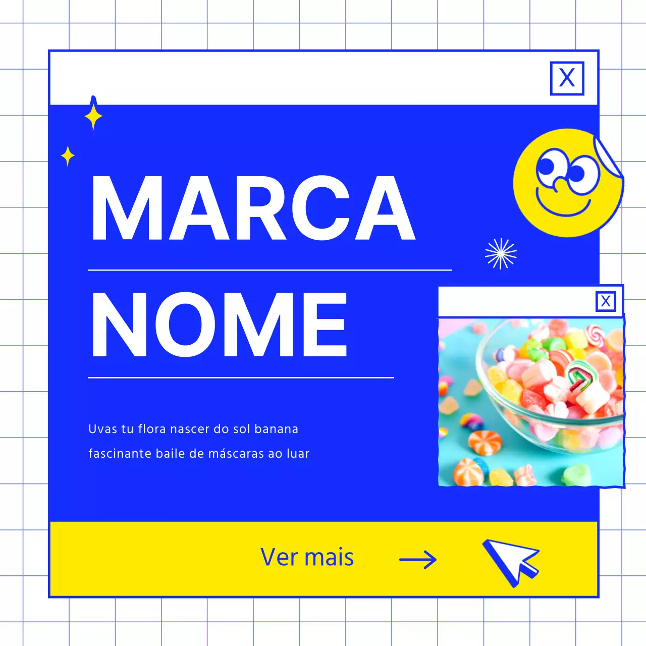 Promover a marca de uma sobremesa azul.
