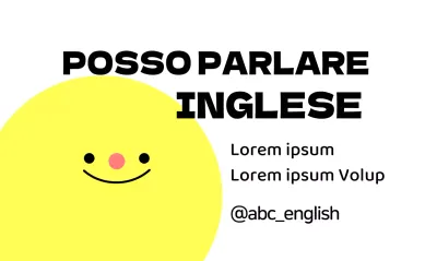 Concetto promozionale giallo e nero per una scuola di lingua inglese