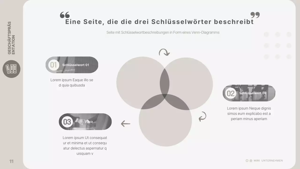 Eine einfache, beigefarbene Geschäftspräsentation