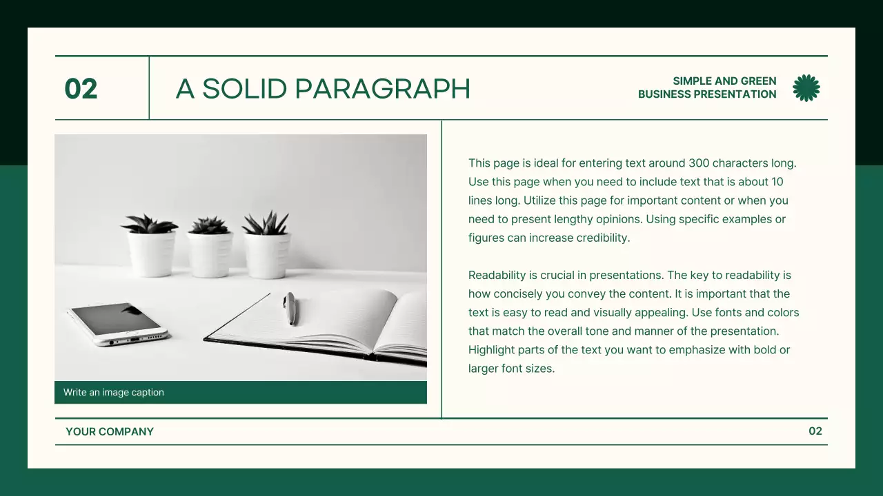 그린 미니멀 비즈니스 프레젠테이션