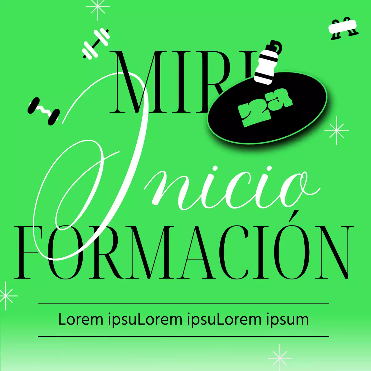 Recluta seguidores para un entrenamiento en casa kitsch en neón y negro