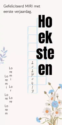 Gelukkige verjaardagsboodschap op vintage handschriftpapier