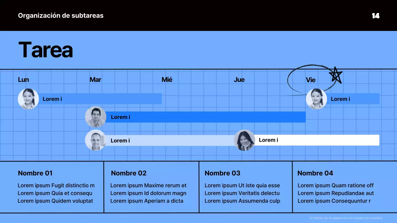 Material de reunión kitsch en azul