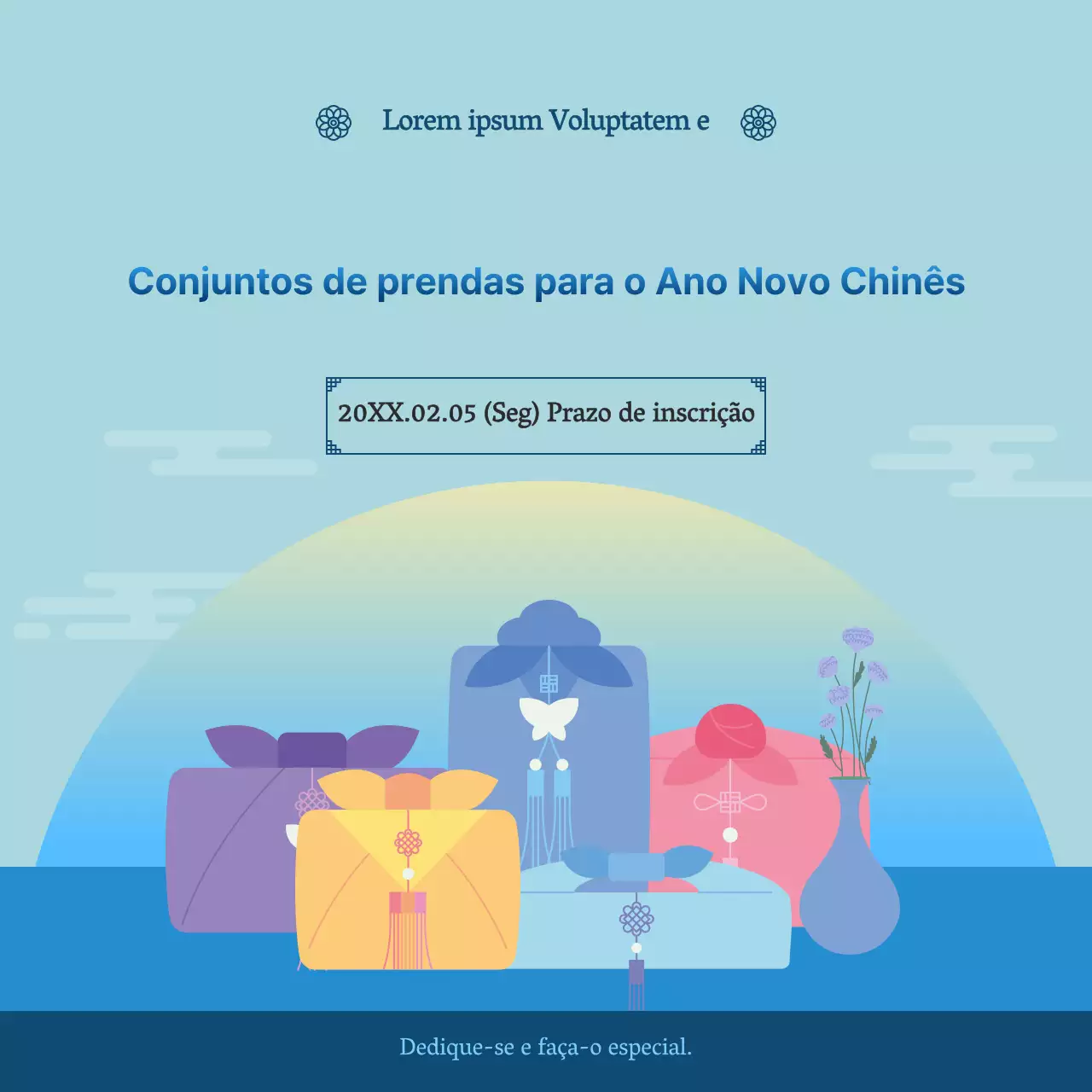 Promover a tradicional exposição de prendas azul e azul-marinho do Ano Novo Lunar