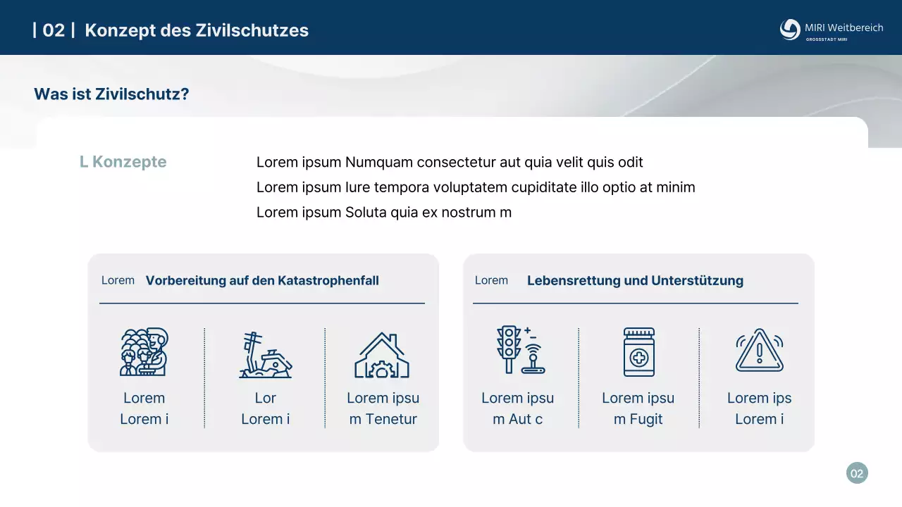 Einfache, marineblaue Zivilschutzausbildung