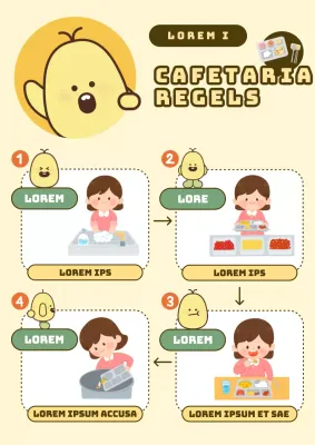 Eenvoudige geel met groene cafetariaregels