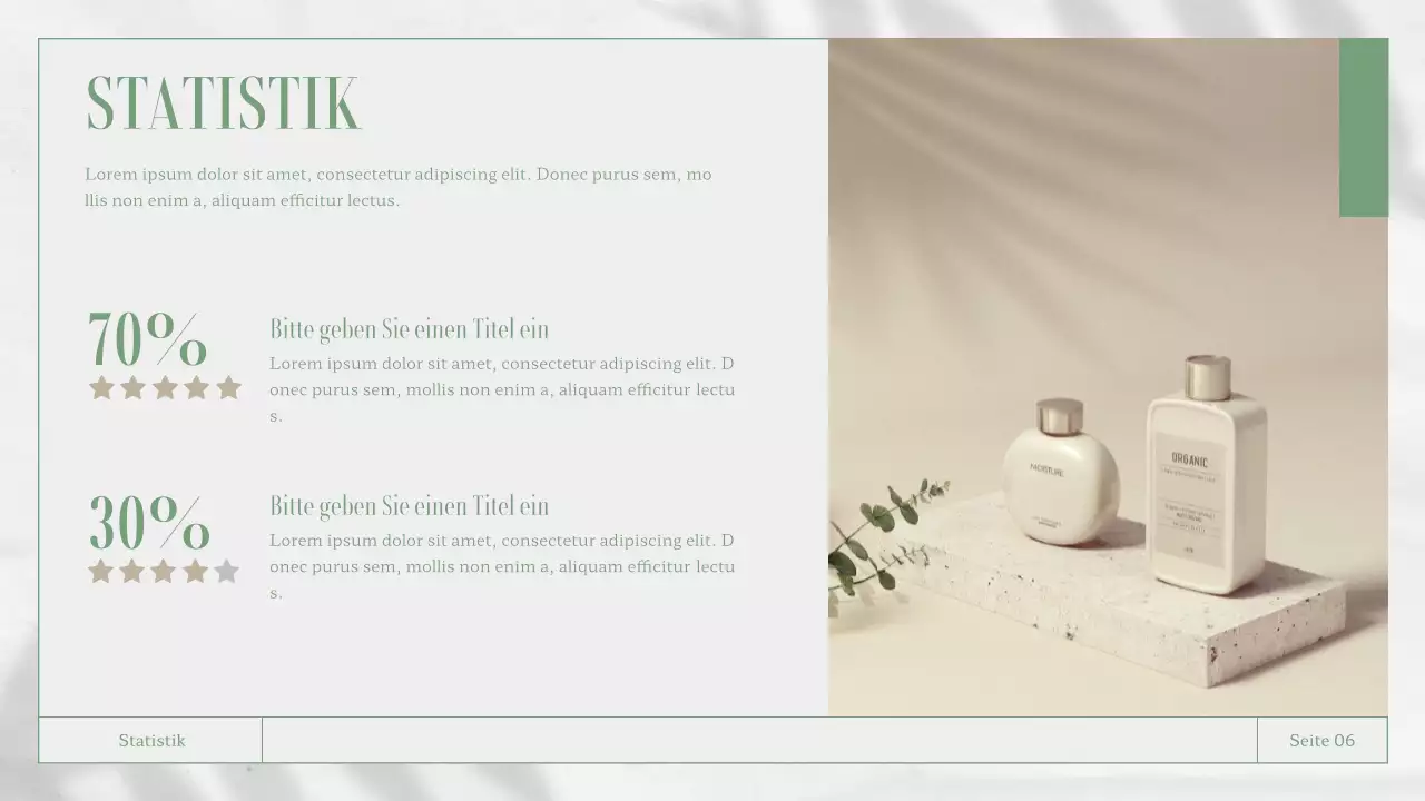 Weißes und grünes Geschäftsberichtsmaterial zum Thema Natur