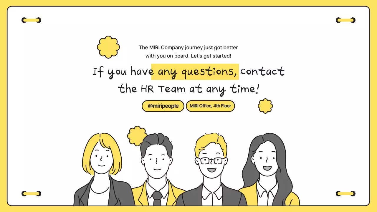 옐로우 모던 온보딩 가이드 프레젠테이션