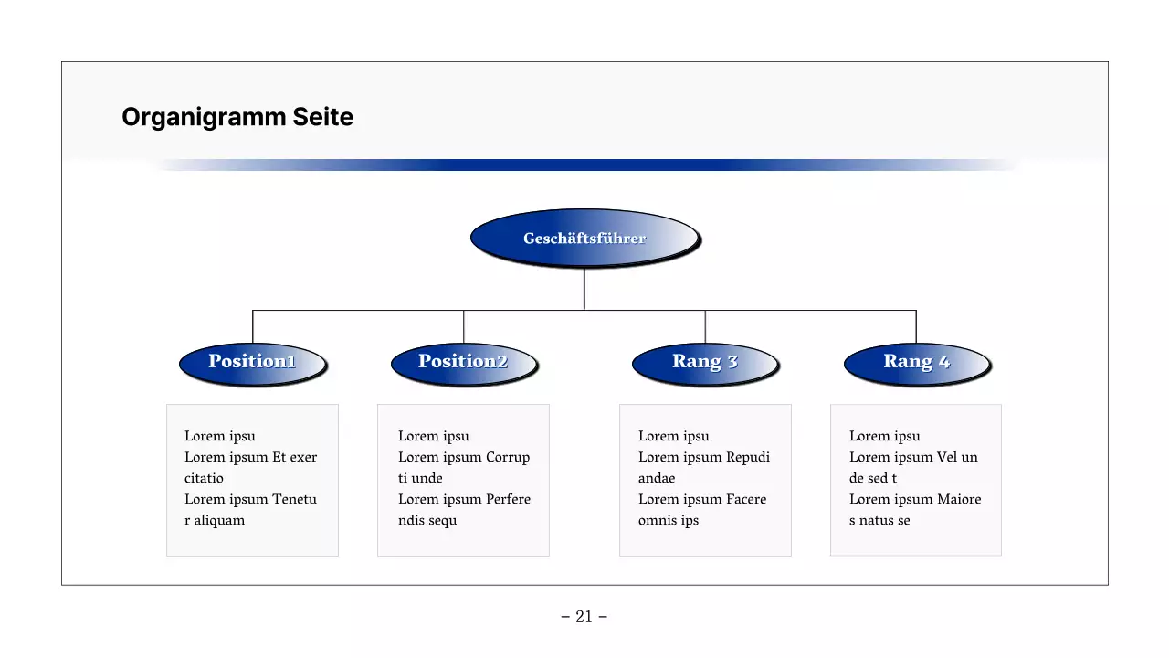 Basisbericht zum Ausdrucken in Marineblau und Grau