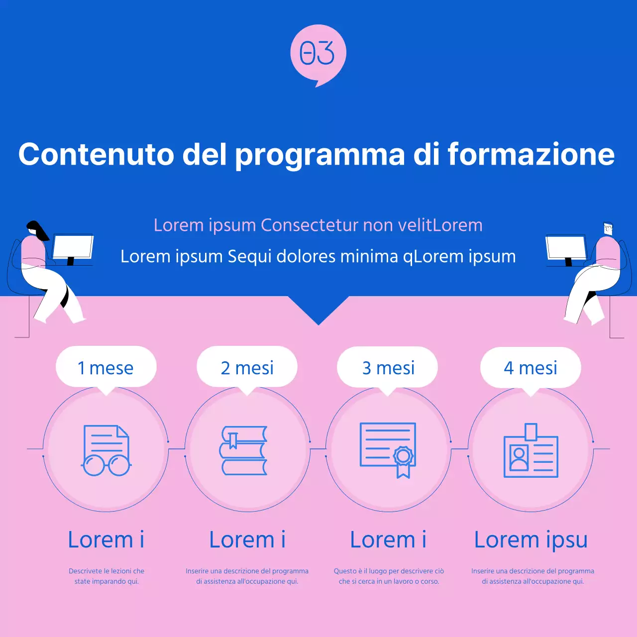 Promuovere il moderno programma Women's Career Leap blu e rosa