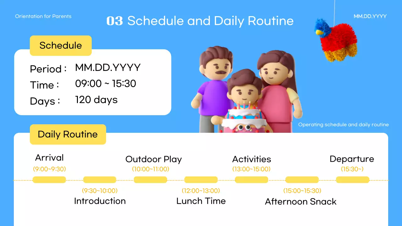 옐로우 심플 유치원 공지사항 프레젠테이션