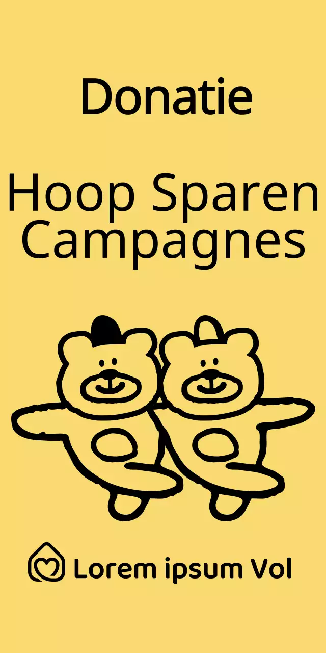 Deel campagne met schattige tekenillustraties