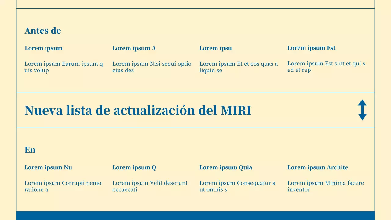 Boletín minimalista de servicios empresariales en beige y azul