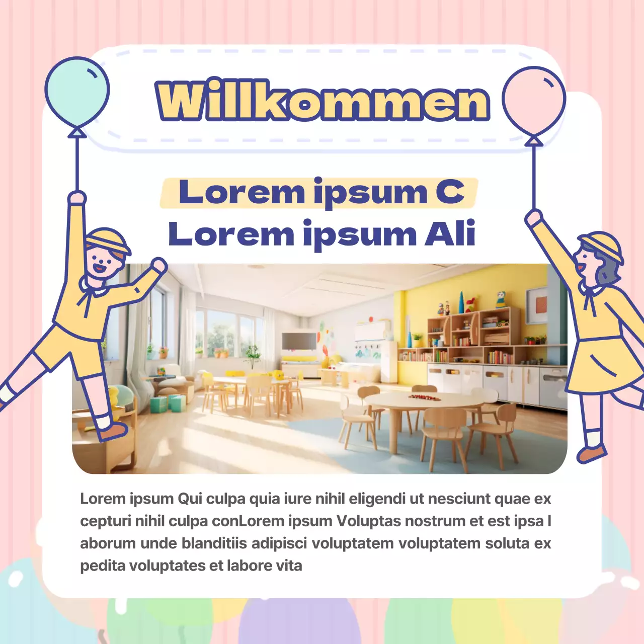 Bezaubernde hellblaue und rosa Kindergarten Kleinanzeigen