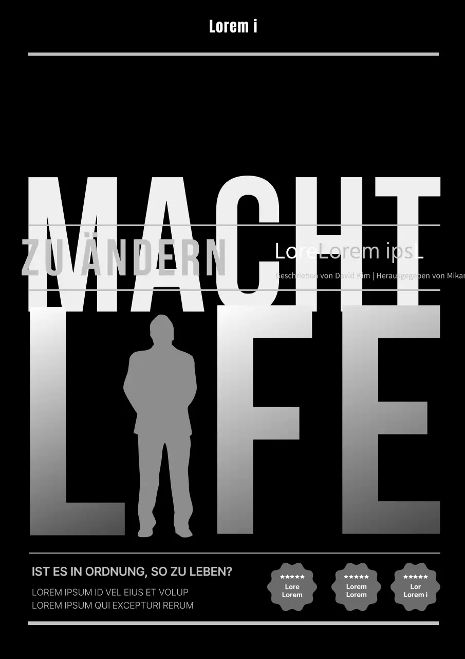 Modernes Selbsthilfe-Buchcover in Schwarz und Grau