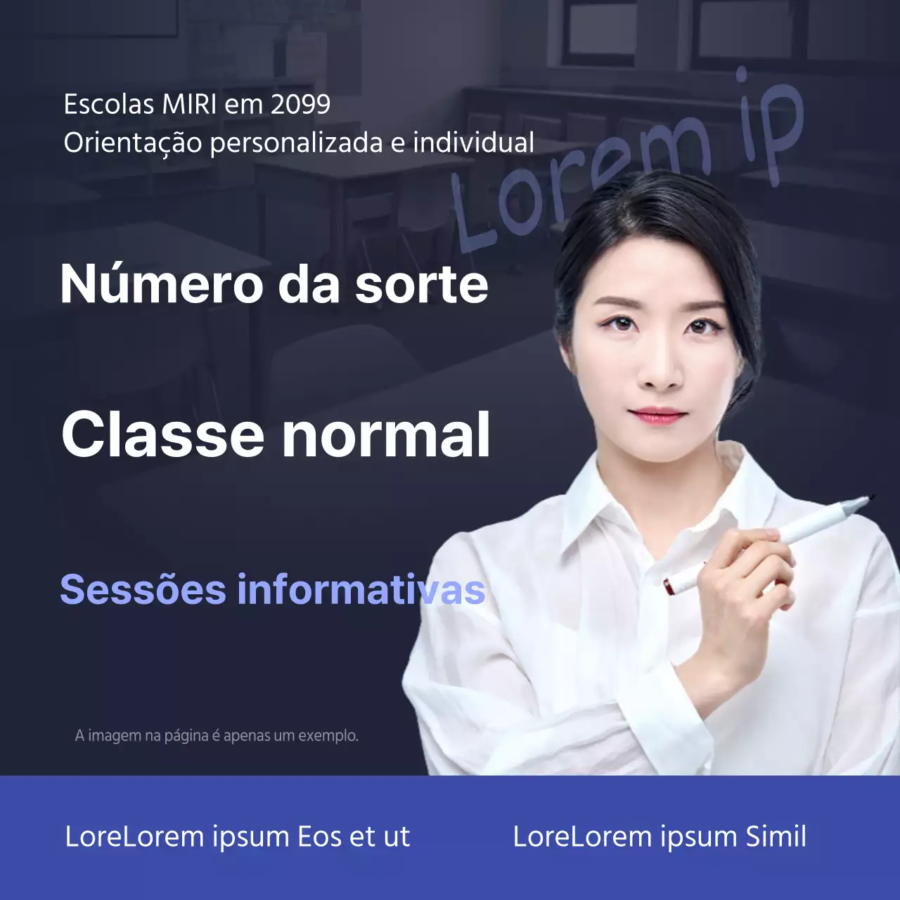 Promover sessões de informação sobre admissões de prestígio azul e azul-marinho