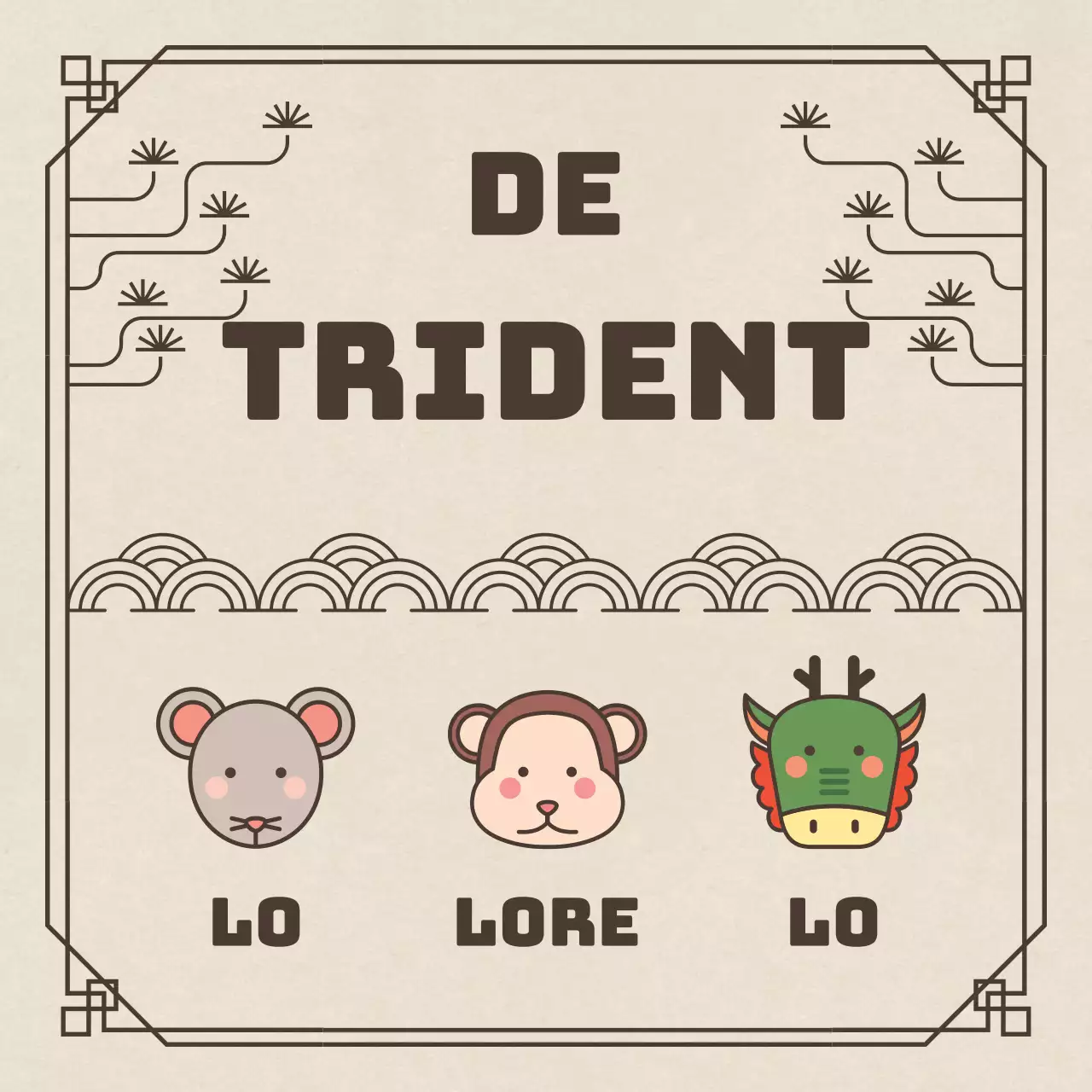 Traditionele horoscoopinformatie in bruin en beige