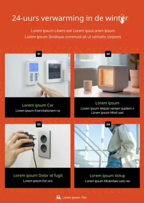 Een modern verwarmingsbericht in oranje