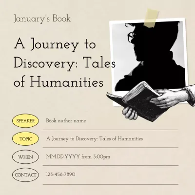 Beige Classic Book Event Announcement Instagram Post