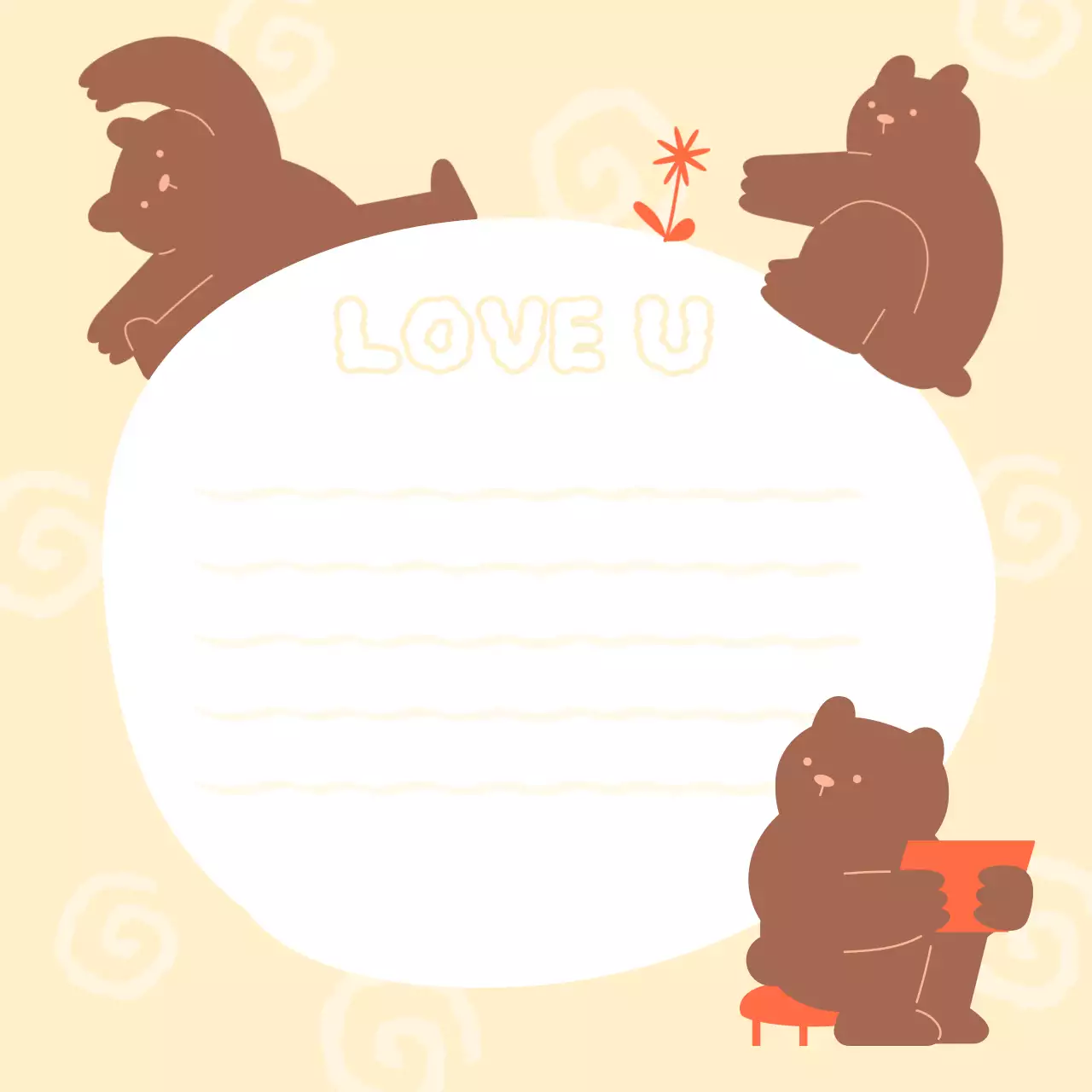 Simpatici biglietti di auguri gialli e marroni