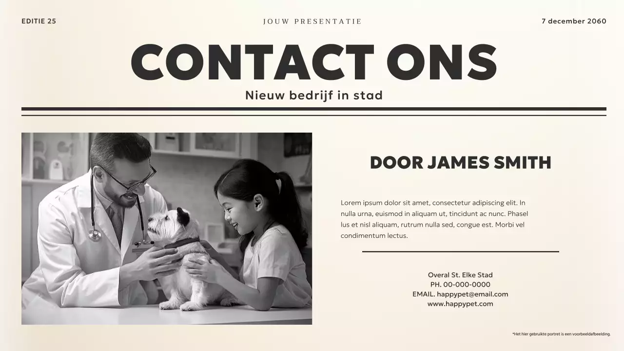 Zwart en Beige Vintage Nieuws-Thema Zakelijk Materiaal