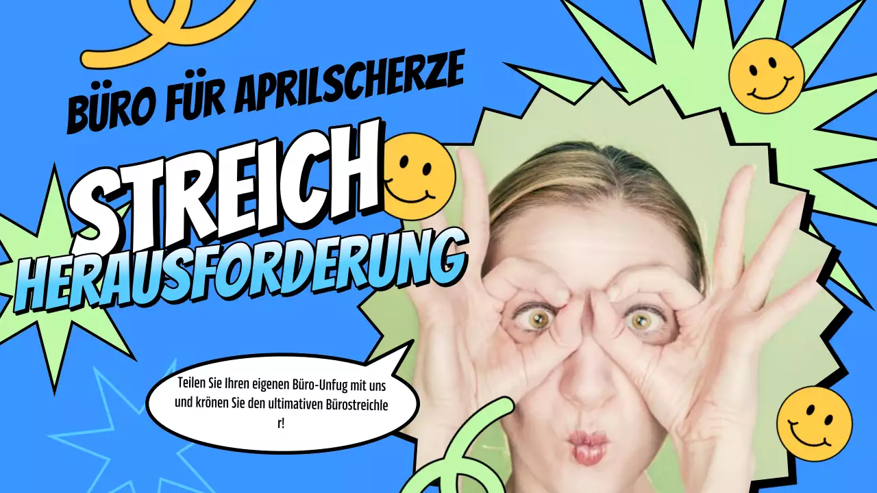 Einführung in die hellblaue Pop-Art-Aprilscherz-Challenge