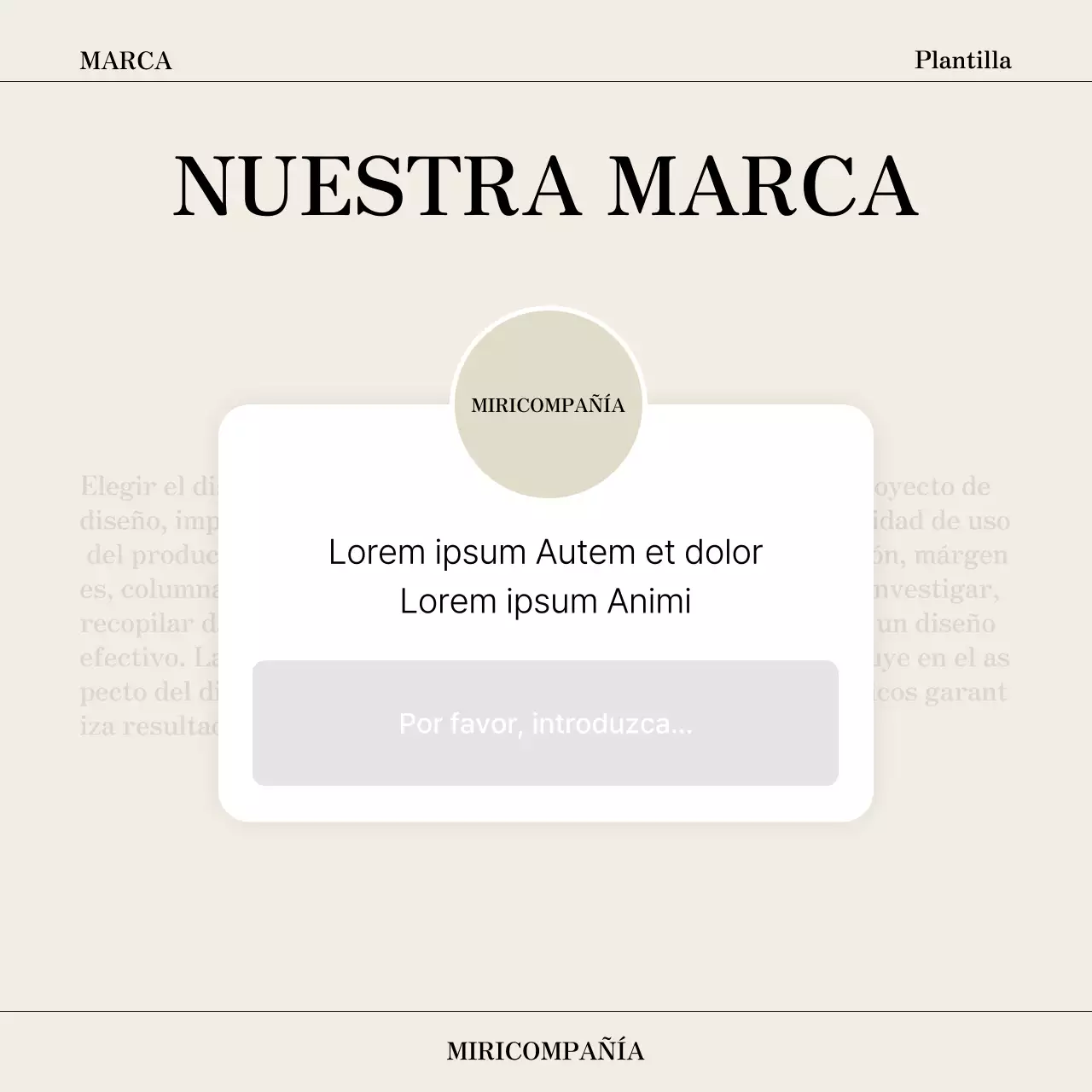 Un sencillo informe de marca en beige