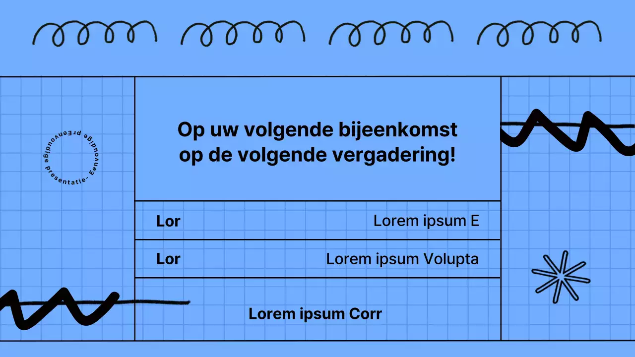 Kitscherig vergadermateriaal in blauw