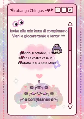 Invito di buon compleanno con concetto retrò in rosa