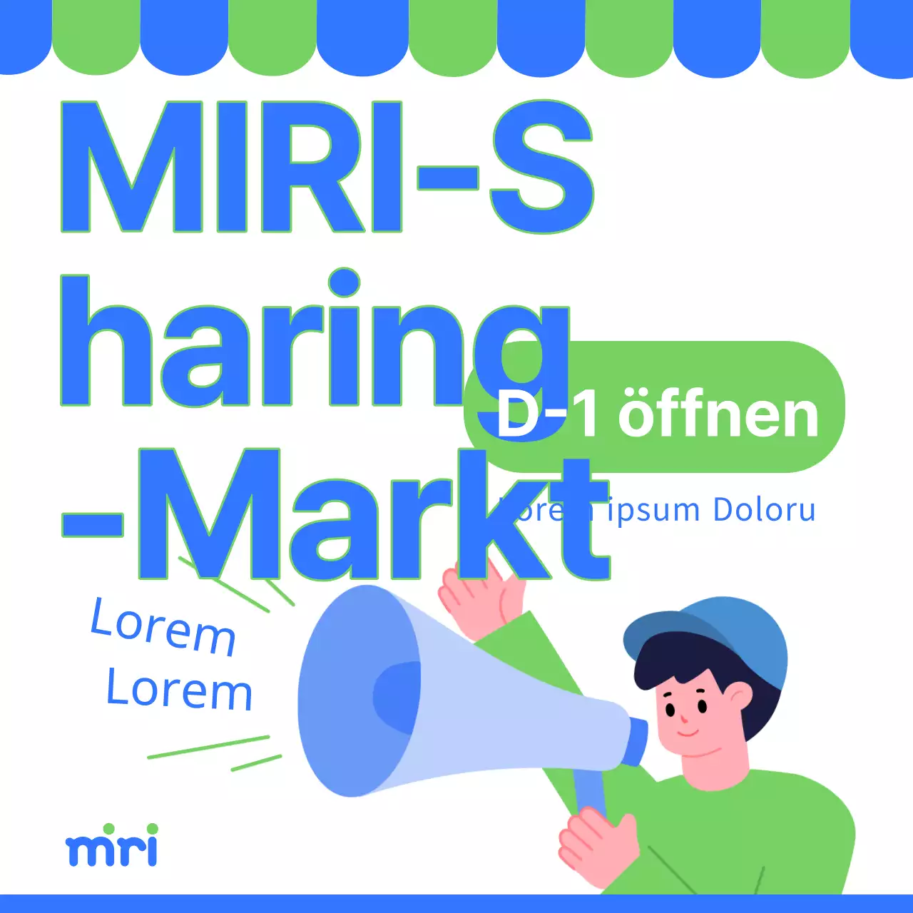 Ankündigung eines grünen und blauen Sharing-Marktes