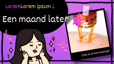 Kitscherige paarse huidbehandeling testimonial advertenties