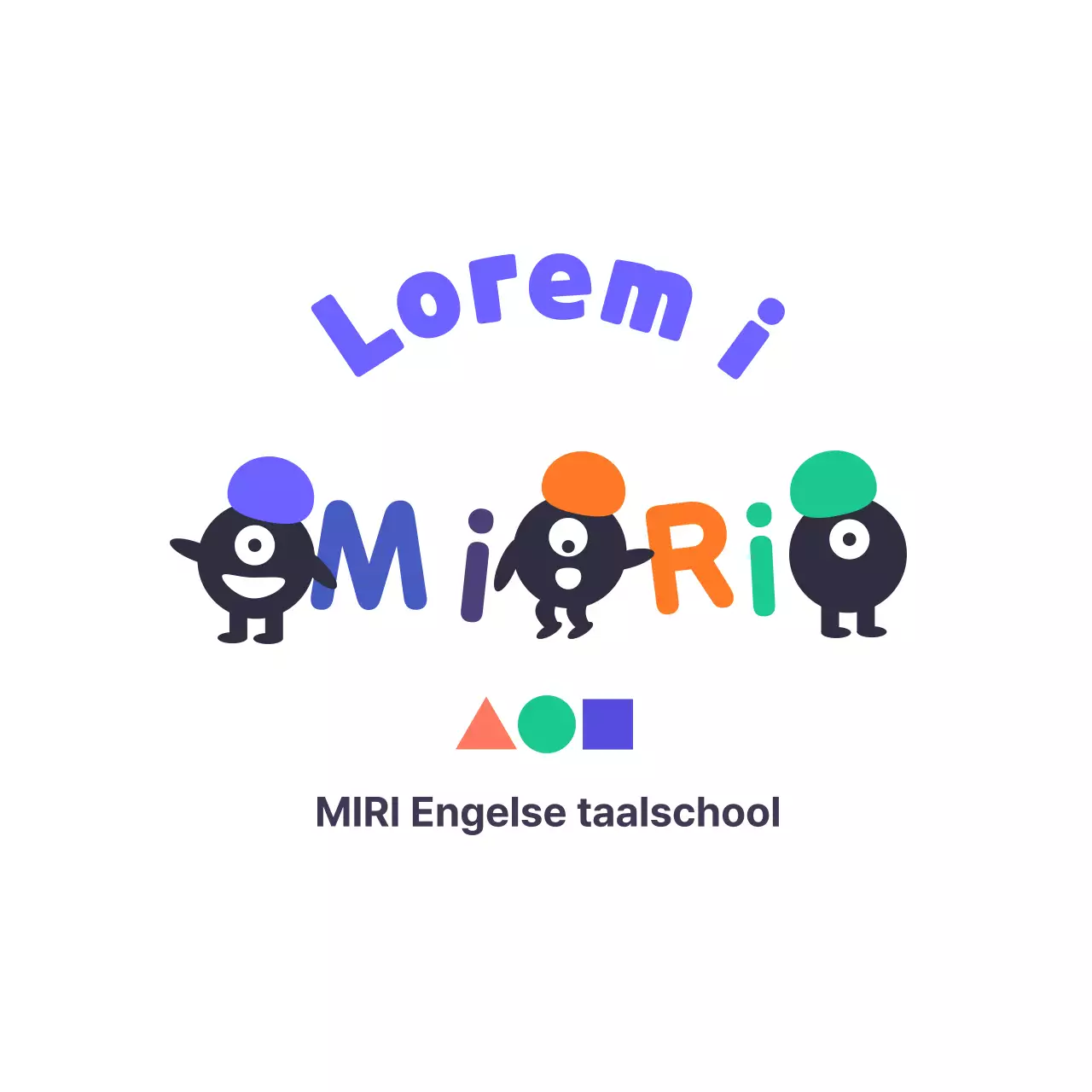 Een schattige cram school met heldere kleuren en personages