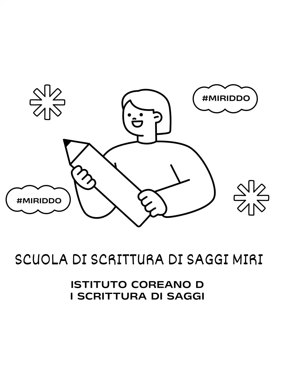 Simpatica scuola di recupero con matite e personaggi