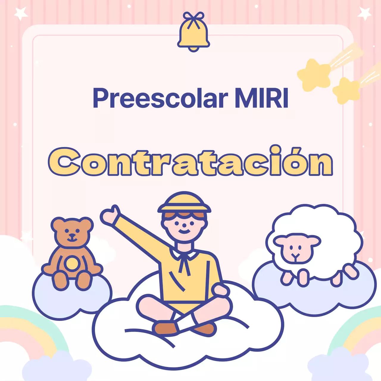 Adorables anuncios de jardín de infancia azul claro y rosa