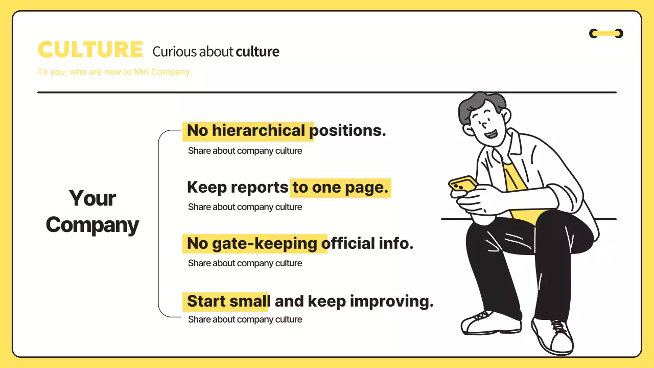 옐로우 모던 온보딩 가이드 프레젠테이션