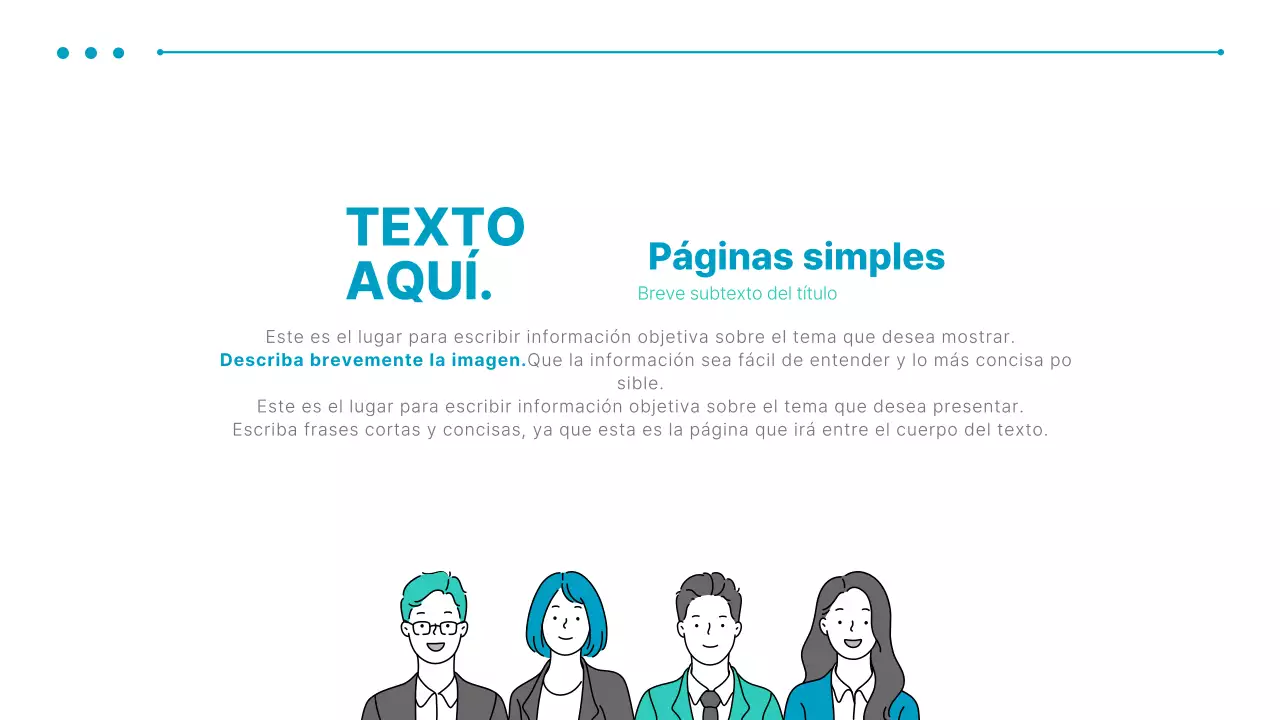 Una sencilla presentación comercial en azul y menta