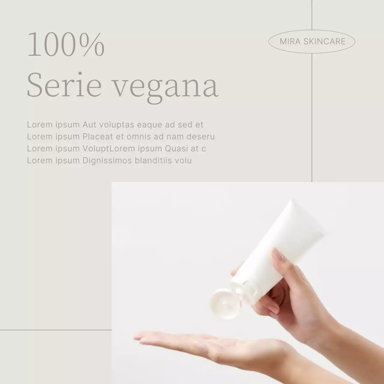 Promuovere una semplice cura cosmetica della pelle in beige