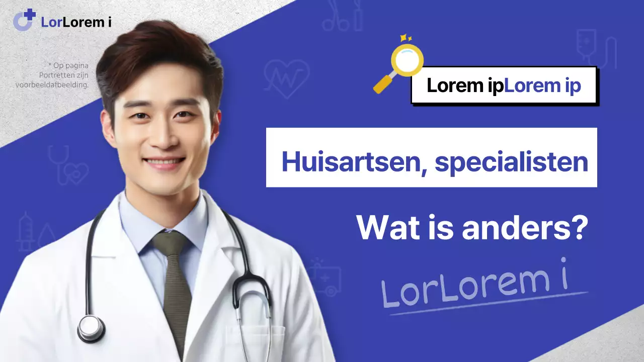 Moderne pseudo-medische weetjes in blauw en grijs