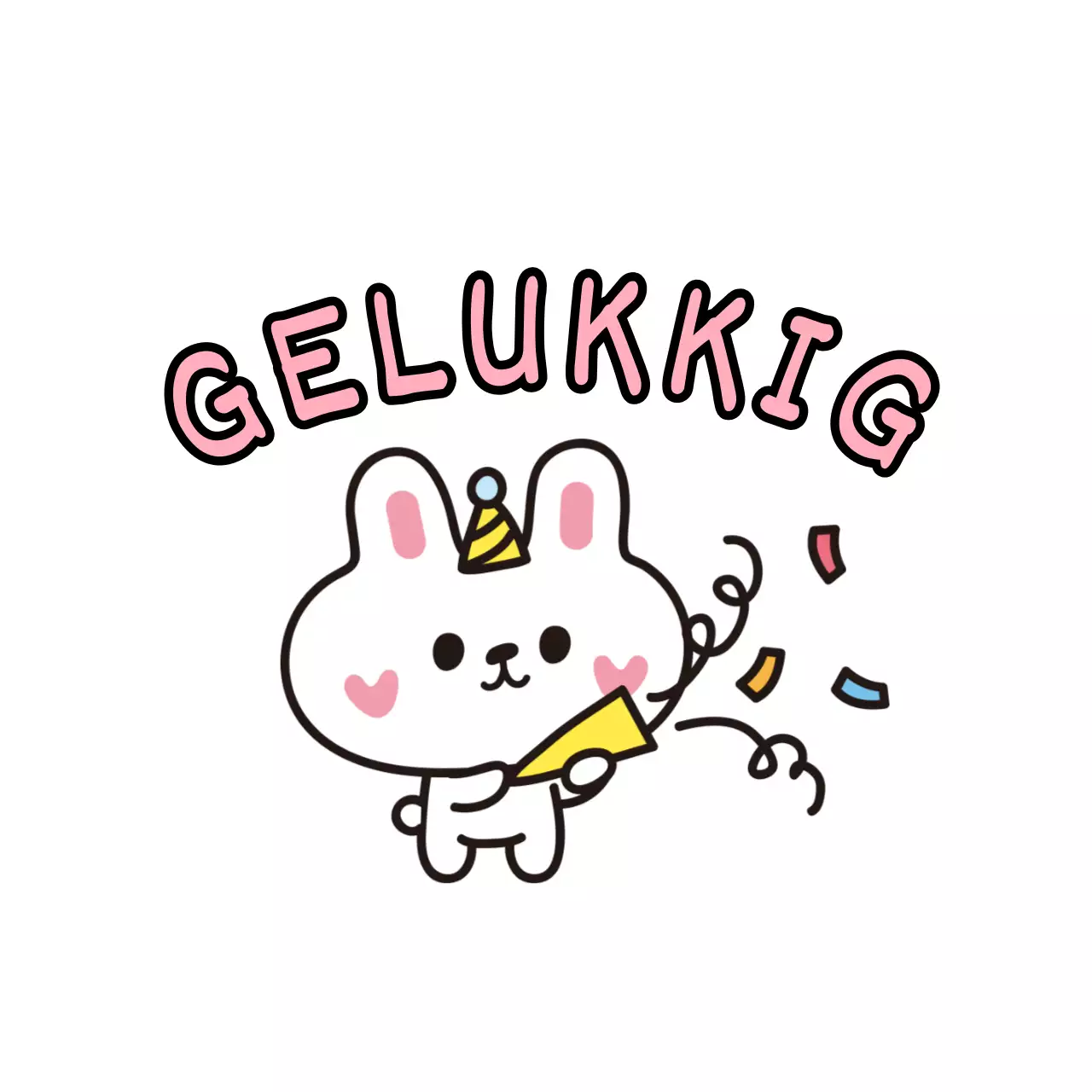 Leuke concept geluksbrenger met felicitatie konijntjes