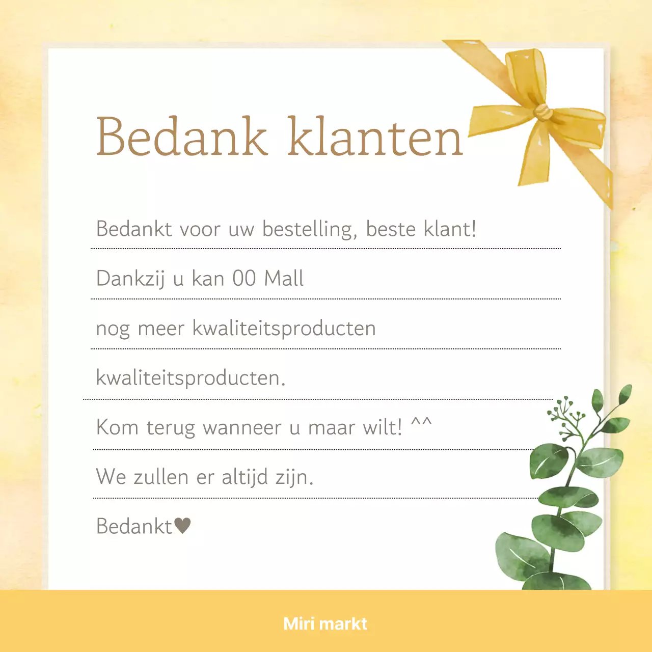 Een schattig bedankje met een roze achtergrond