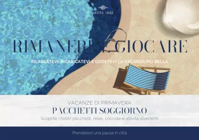 Pacchetti vacanza eleganti per le vacanze di primavera in bianco e blu Pubblicità