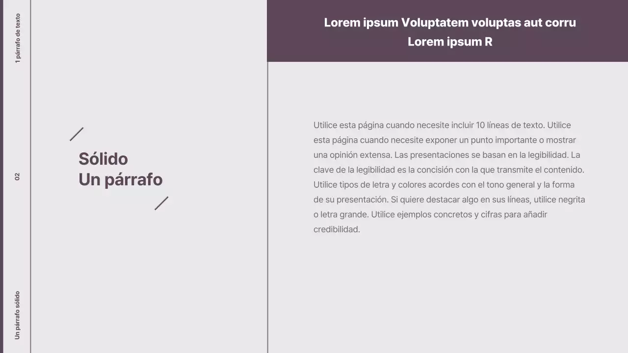 Explicación del diseño de estilo minimalista en morado