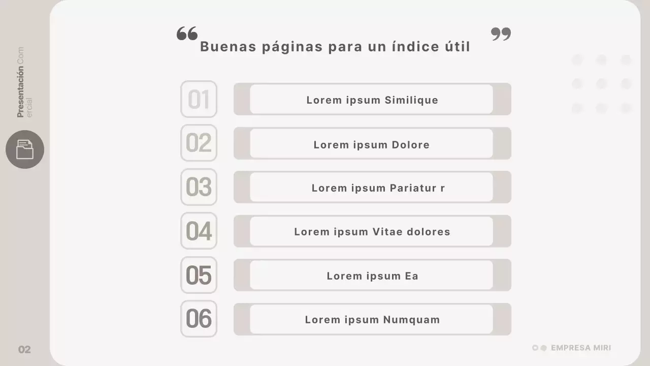 Una presentación de empresa sencilla y de color beige