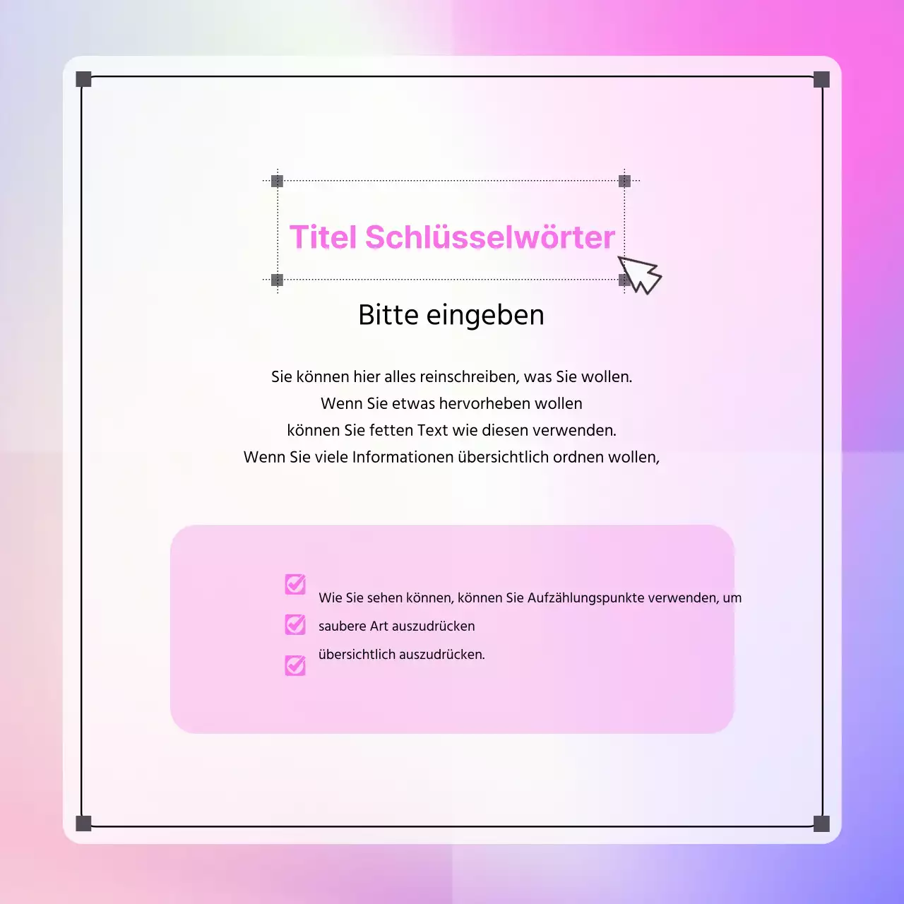 Über die kitschige lila-rosa Vorlage