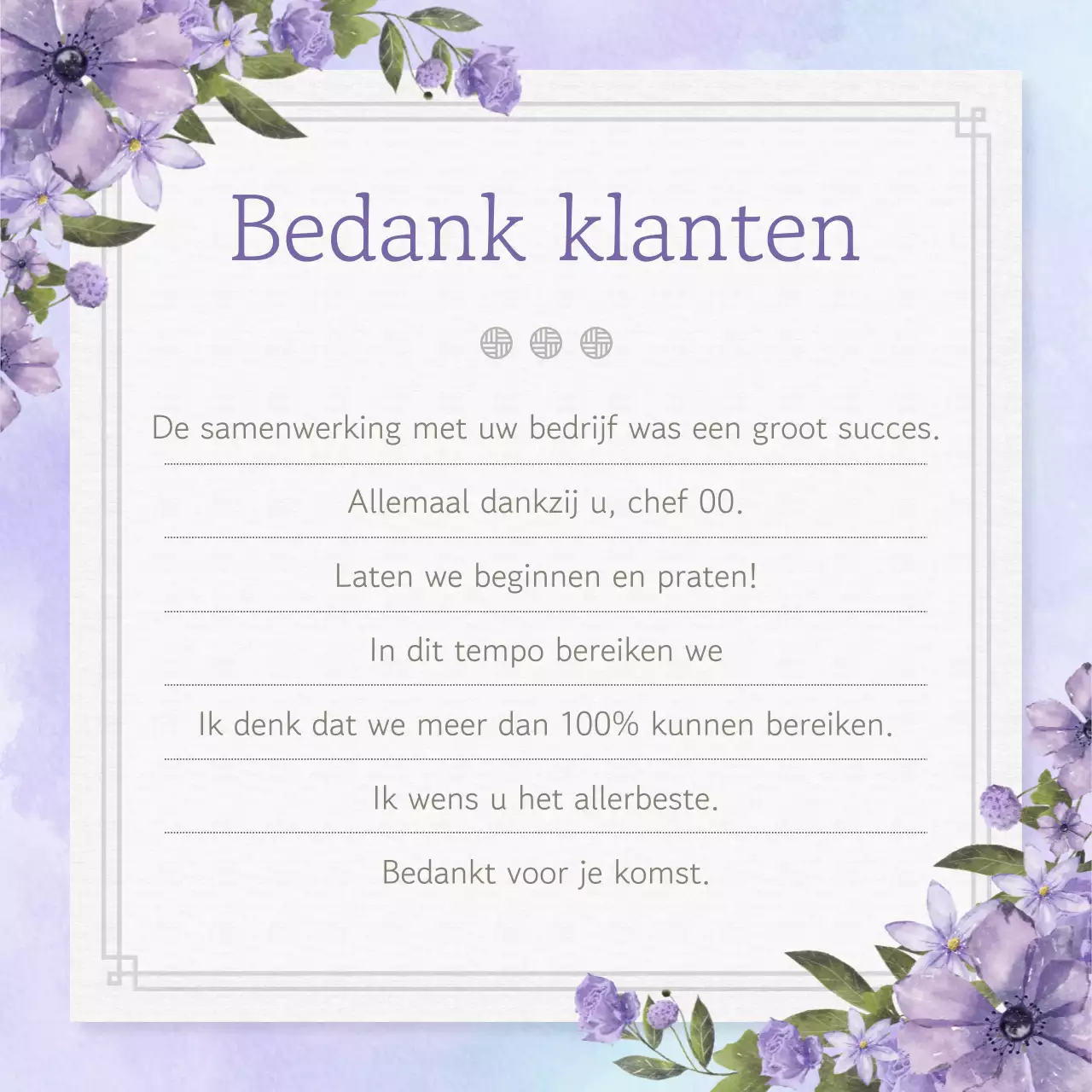 Een schattig bedankje met een roze achtergrond