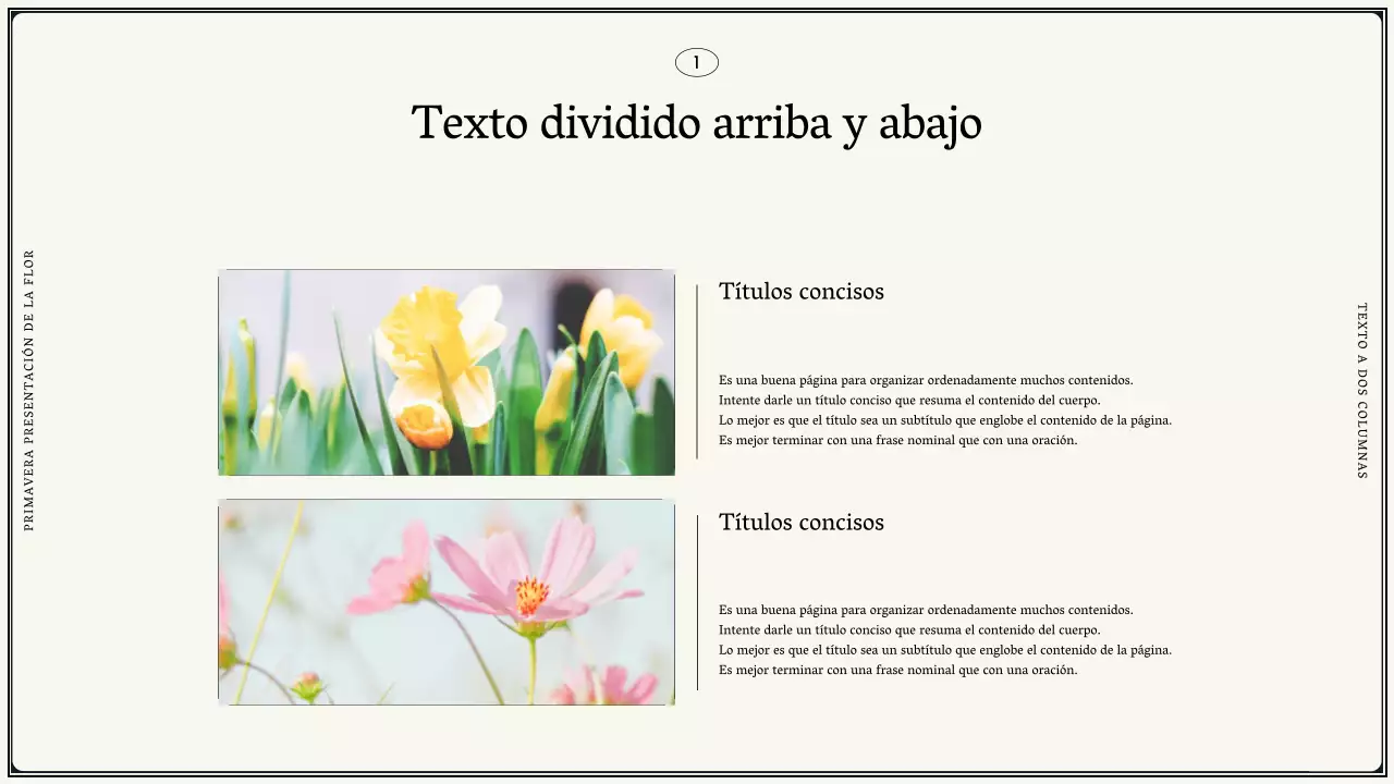 Propuesta de flores primaverales vintage en diseño marfil